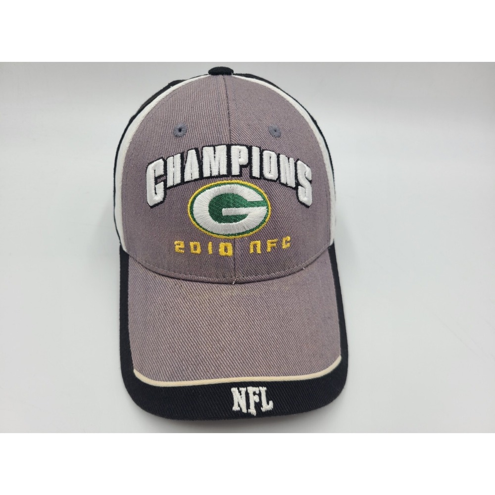 Green Bay Packers 2010 NFC Champions NFL Team Apparel Adjustable Hat Cap Gray